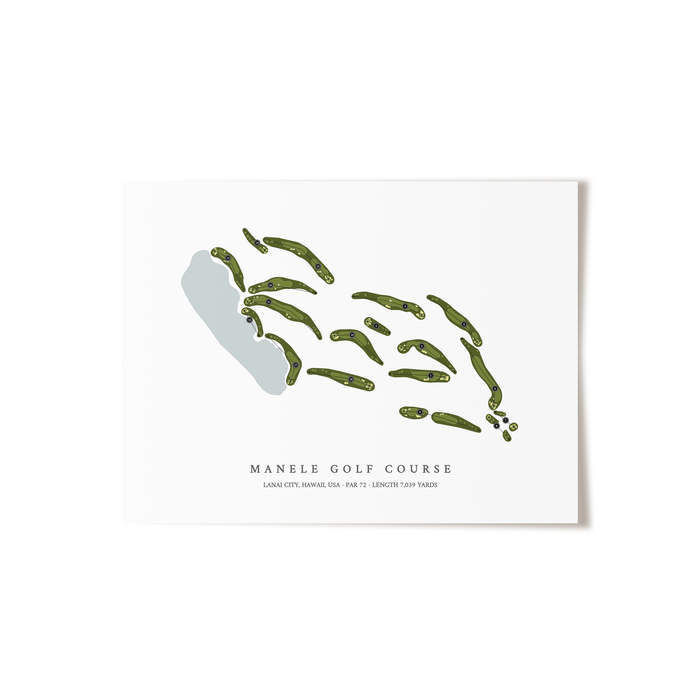 Manele Golf Course | Golf Course Map | Unframed