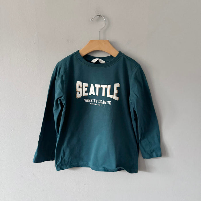 Mango / Green long sleeve top / 5-6Y