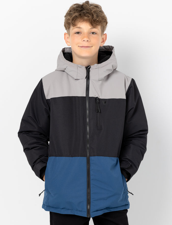 Manteau à blocs de couleurs à capuchon pour ado garçon