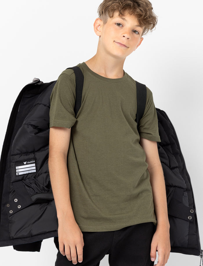 Manteau à blocs de couleurs à capuchon pour ado garçon