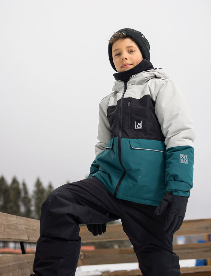 Manteau à blocs de couleurs pour ado garçon