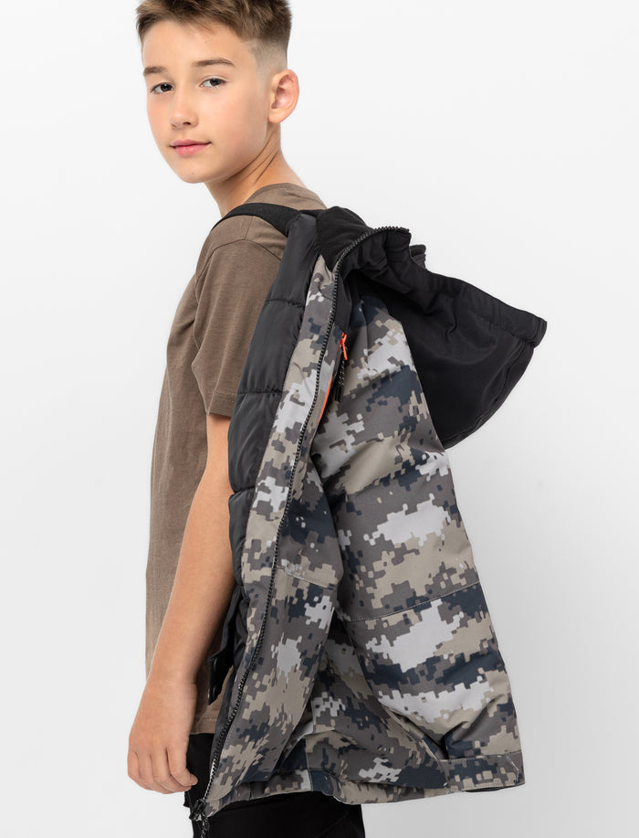 Manteau à motif camouflage pour ado garçon