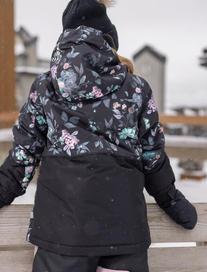 Manteau fleuri à capuchon pour ado fille