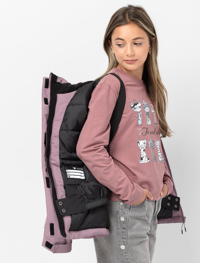 Manteau uni à capuchon pour ado fille