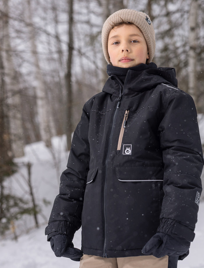 Manteau uni à capuchon pour ado garçon