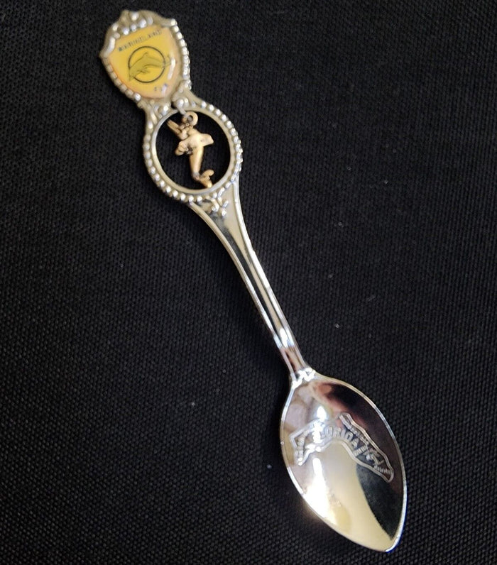 Marineland Florida Collectible Travel Souvenir Spoon 4.5" Dolphin Dangler Fort