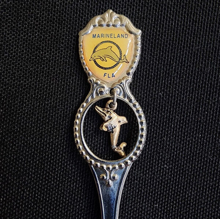 Marineland Florida Collectible Travel Souvenir Spoon 4.5" Dolphin Dangler Fort