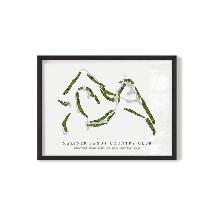 Mariner Sands Country Club - Blue Course | Golf Course Map | Black Frame