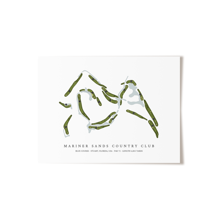 Mariner Sands Country Club - Blue Course | Golf Course Map | Unframed