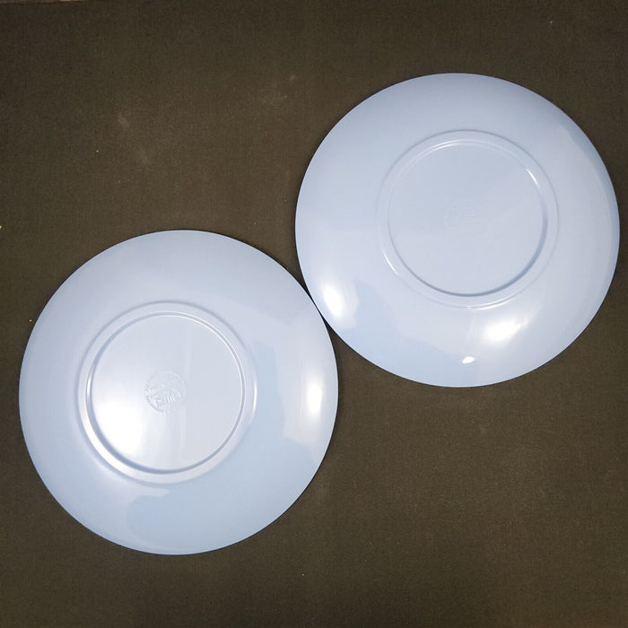 Melamine Plate Wavy Stripes Blue Green White Dinner Dish Colorful Retro 9"