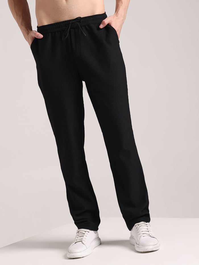Men's Black Corduroy Track Pant