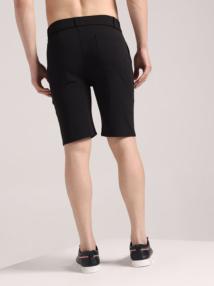Men's Black Lycra Chinos Shorts