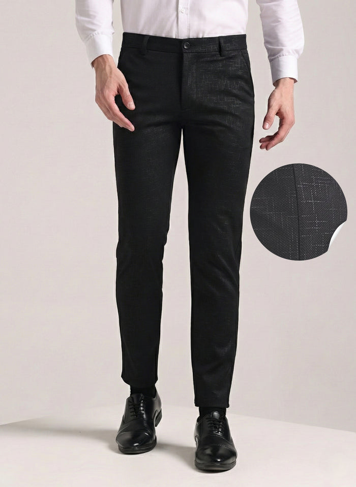 Men's Black Soft Lycra Trouser