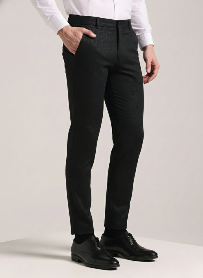 Men's Black Soft Lycra Trouser