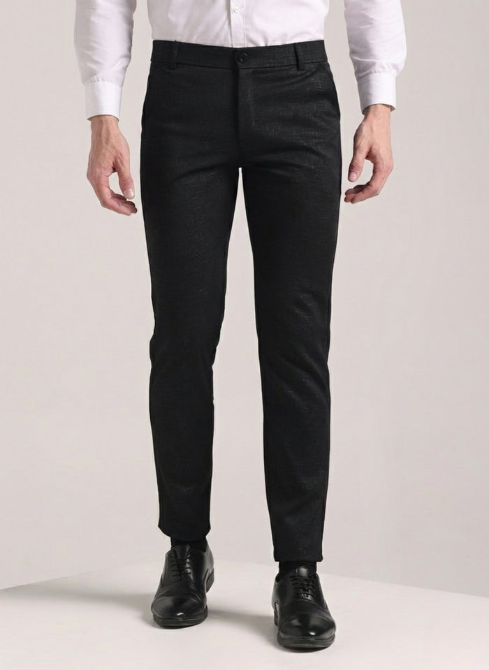 Men's Black Soft Lycra Trouser