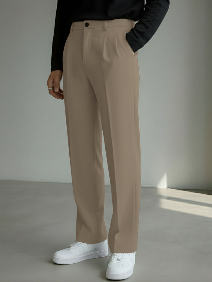 Men's Brown Loose-Fit Korean Trouser