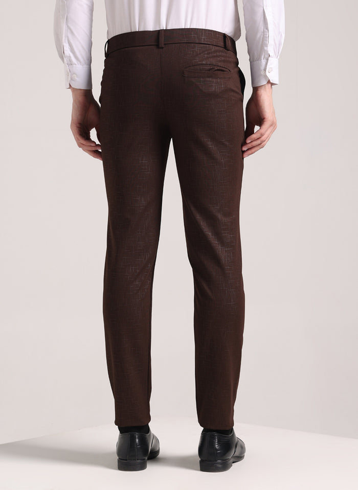Men's Brown Soft Lycra Trouser