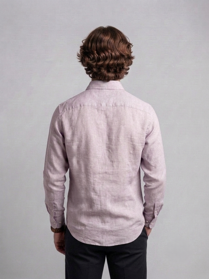 Men's Classic Poly-Linen Solid Shirt - Dusty Mauve