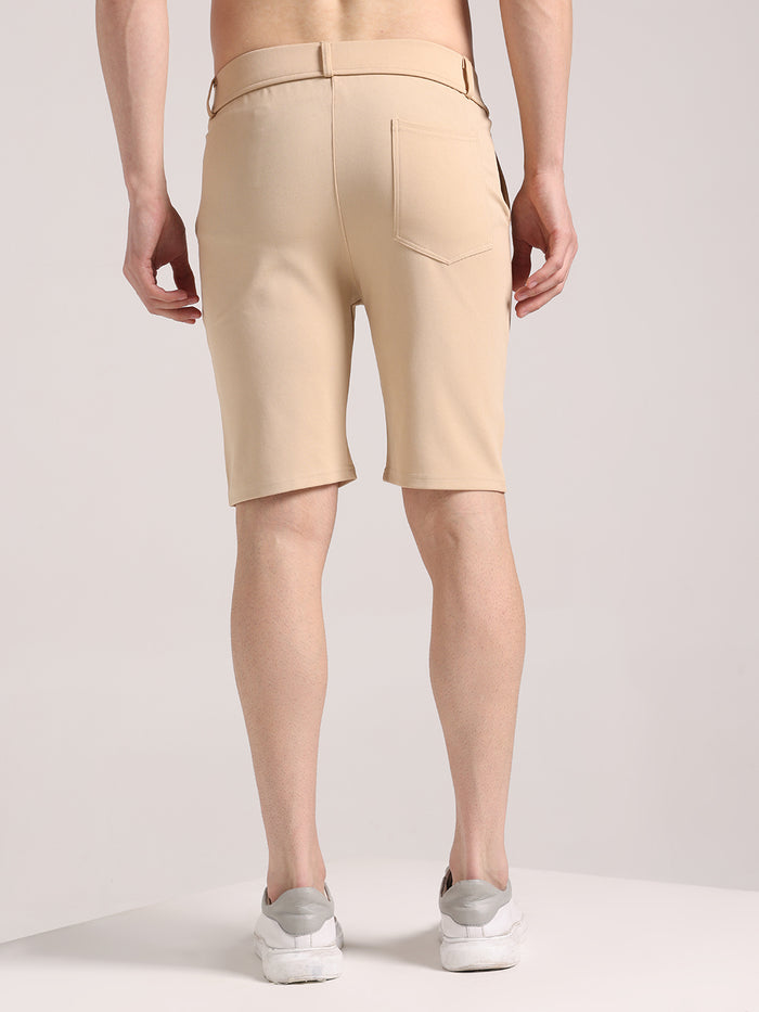 Men's Cream Lycra Chinos Shorts