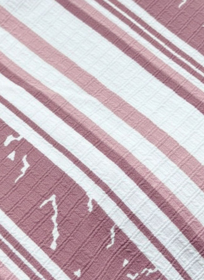 Men's Dusty Rose Textured Multi-Color Striped