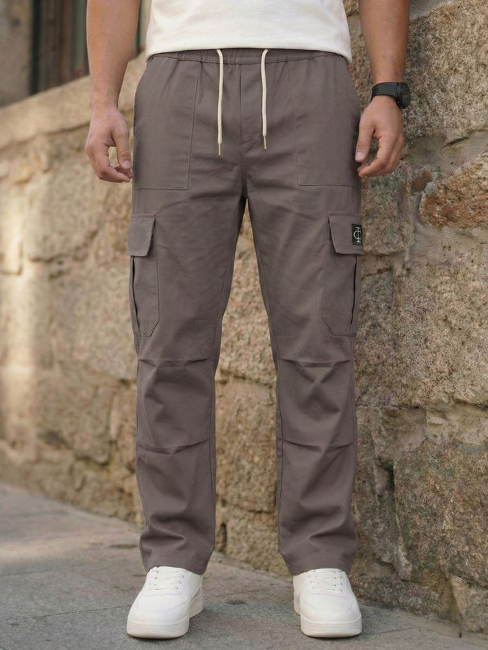 Men’s Earthy Umber Multi-Pocket Cargo Pants
