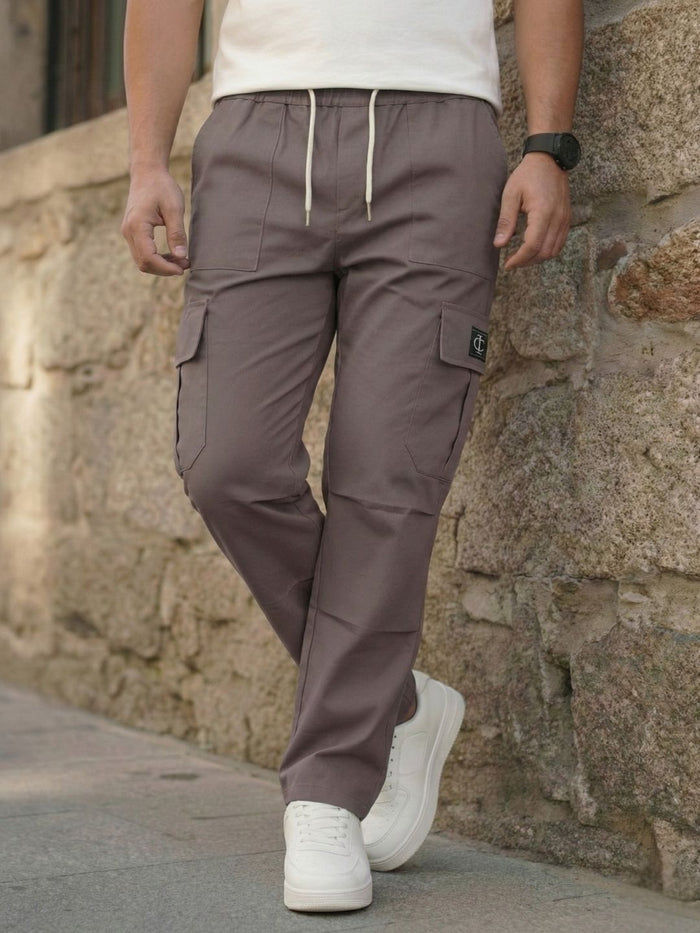 Men’s Earthy Umber Multi-Pocket Cargo Pants