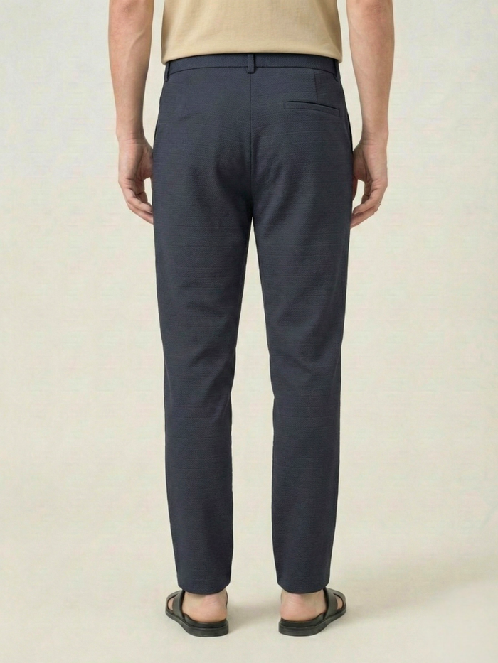 Men's Granite Grey Checks Soft Lycra Trousers