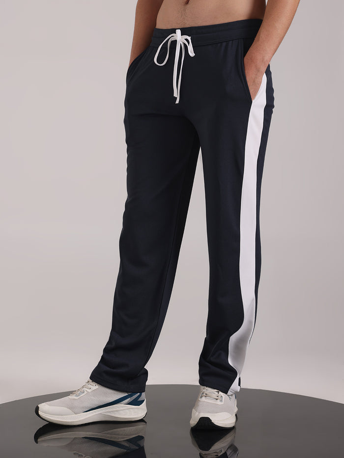 Men's Granite Grey Contrast Side Split Tape Track Pants