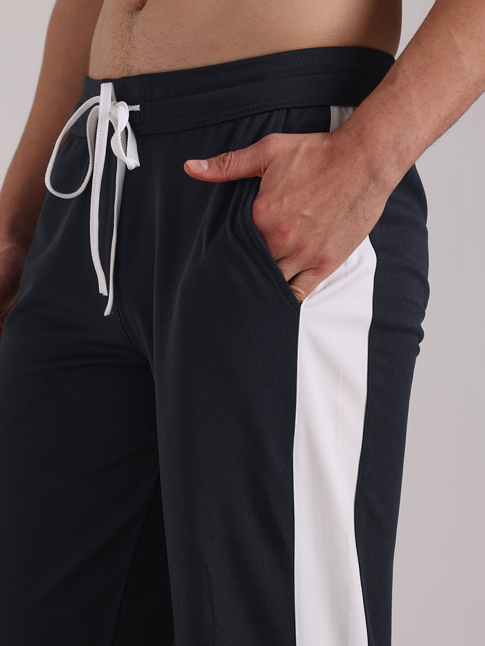 Men's Granite Grey Contrast Side Split Tape Track Pants