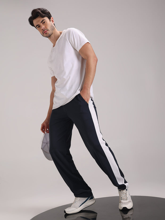 Men's Granite Grey Contrast Side Split Tape Track Pants