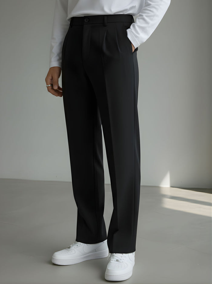 Men's Graphite Black Loose-Fit Korean Trouser