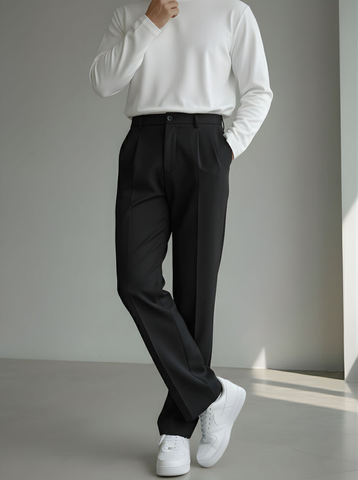 Men's Graphite Black Loose-Fit Korean Trouser