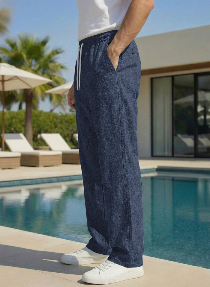 Men’s Indigo Blue Premium Lycra Stretch Leisure Trousers