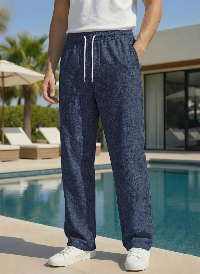 Men’s Indigo Blue Premium Lycra Stretch Leisure Trousers