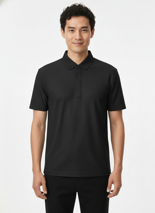 Men's Jet Black Ultra Smooth Stitchless Polo T-Shirt