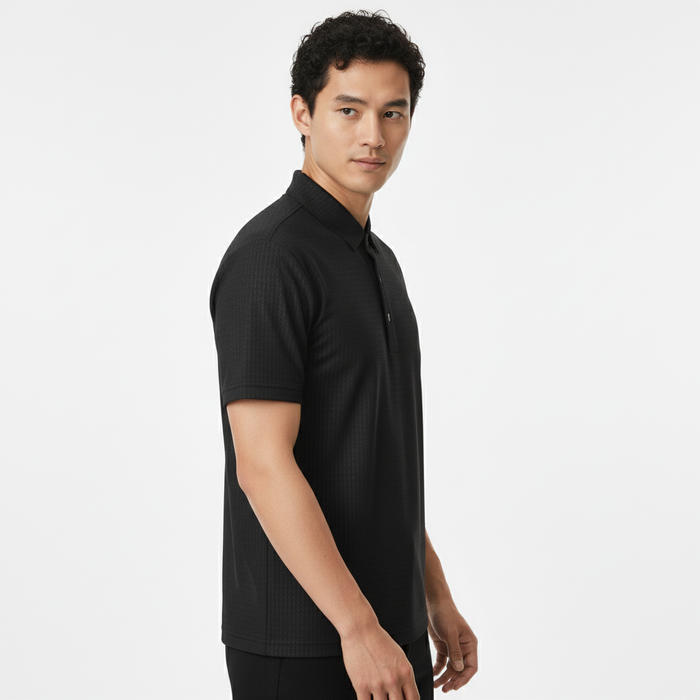 Men's Jet Black Ultra Smooth Stitchless Polo T-Shirt