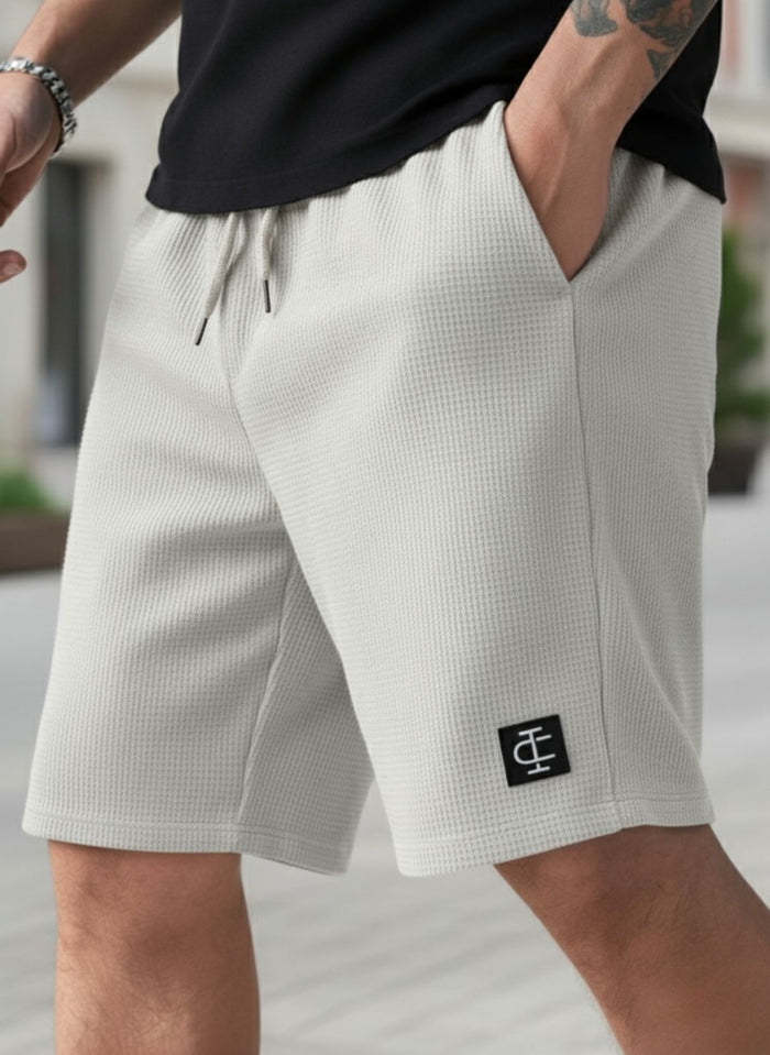 Men's Light Grey Premium Waffle Knit Shorts