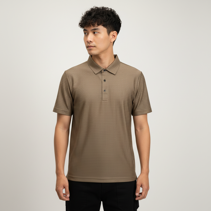 Men's Mocha Brown Ultra Smooth Stitchless Polo T-Shirt