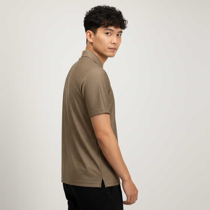 Men's Mocha Brown Ultra Smooth Stitchless Polo T-Shirt