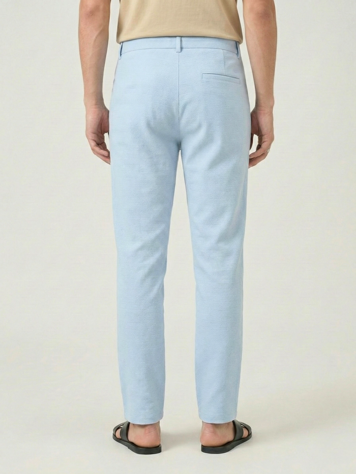 Men's Paceful Blue Checks Soft Lycra Trousers