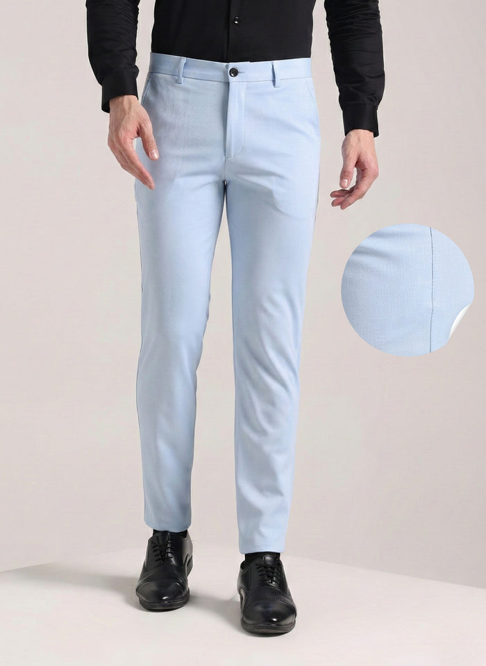 Men's Paceful Blue Soft Lycra Trouser