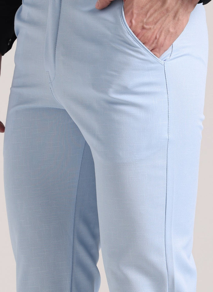Men's Paceful Blue Soft Lycra Trouser