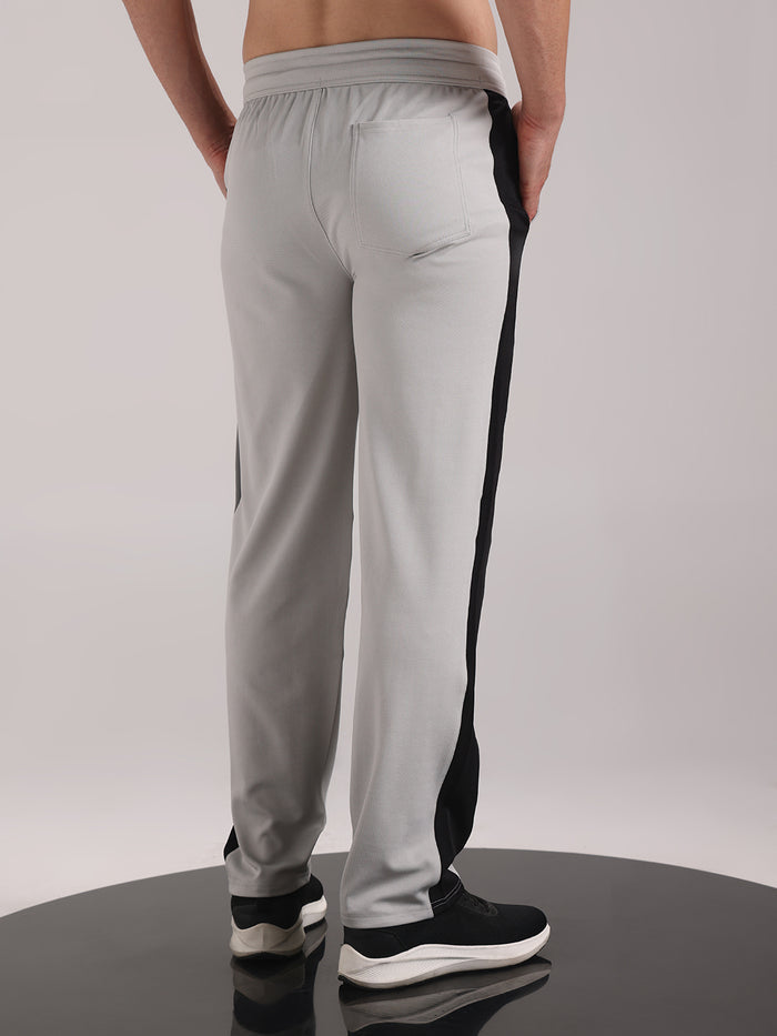Men's Pale Grey Contrast Side Split Tape Track Pants