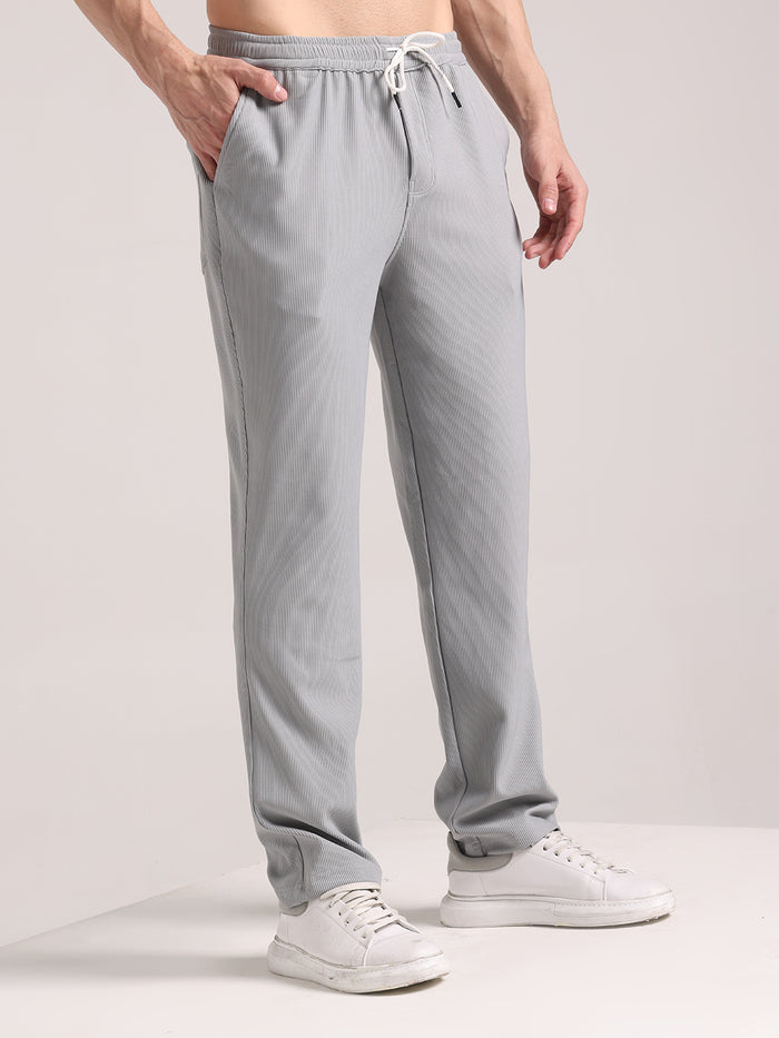 Men's Pale Grey Corduroy Track Pant