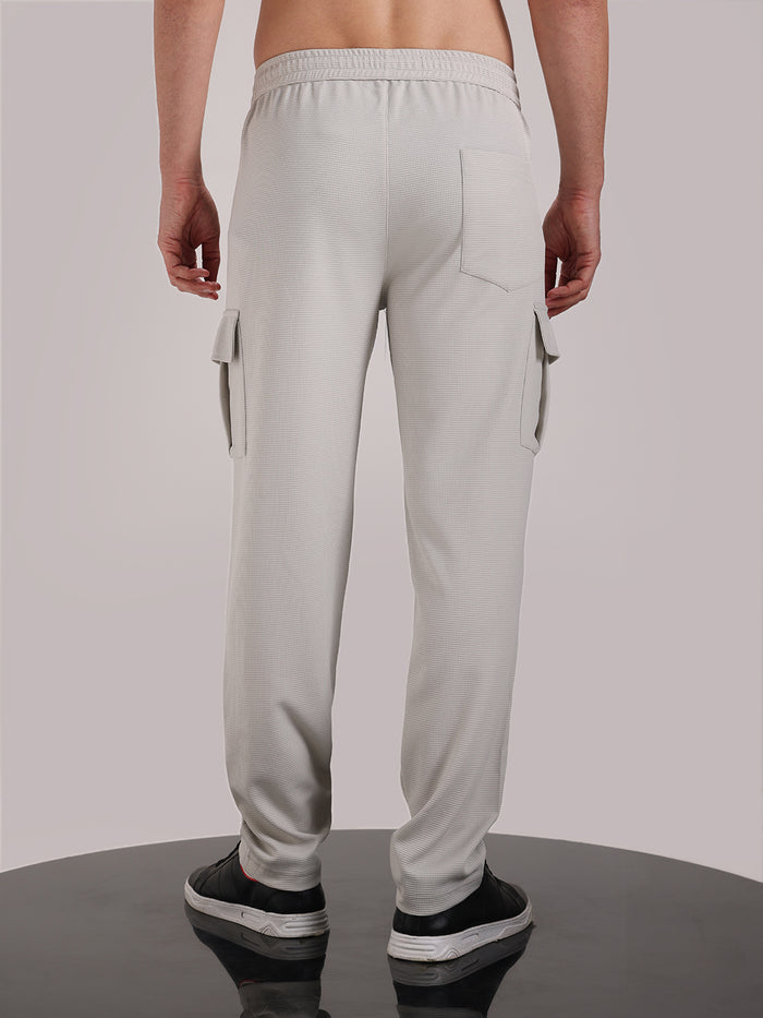Men's Pearl Grey Outer Mesh Cargo Track Pants