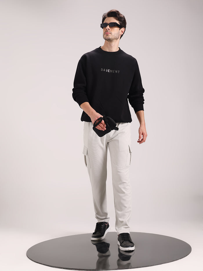 Men's Pearl Grey Outer Mesh Cargo Track Pants