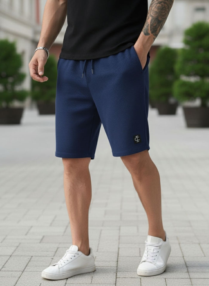 Men's Royal Blue Premium Waffle Knit Shorts
