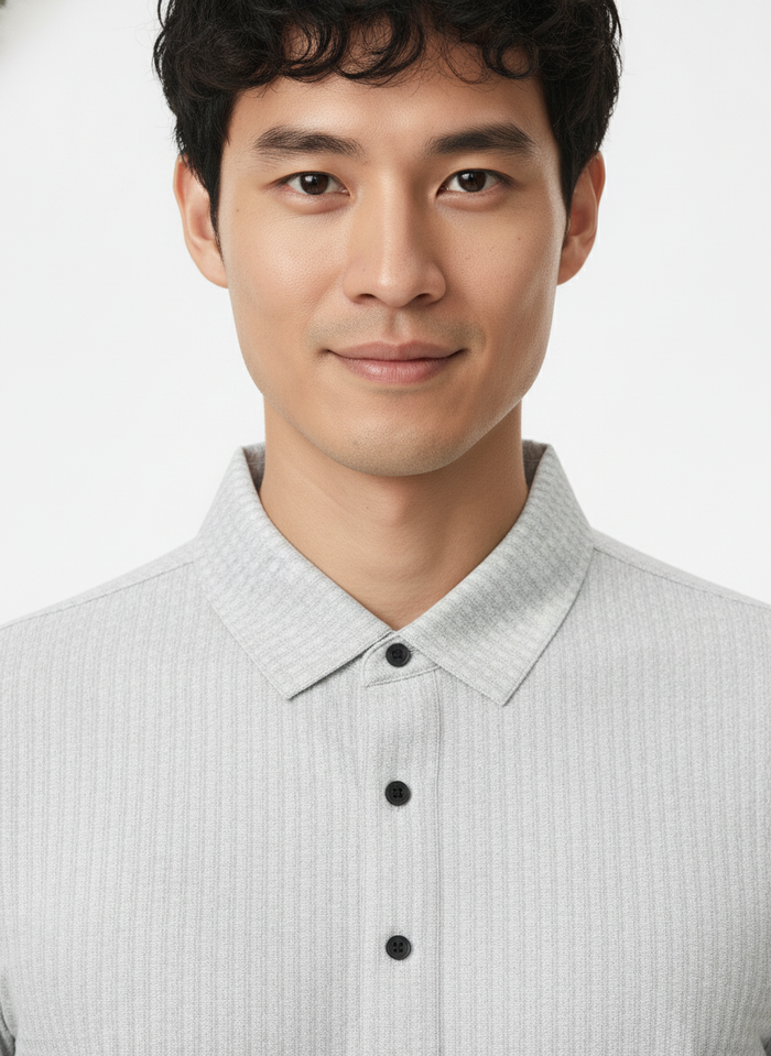 Men's Silver Grey Ultra Smooth Stitchless Polo T-Shirt