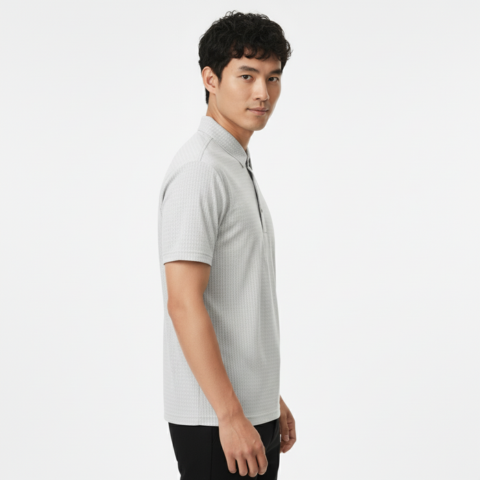 Men's Silver Grey Ultra Smooth Stitchless Polo T-Shirt