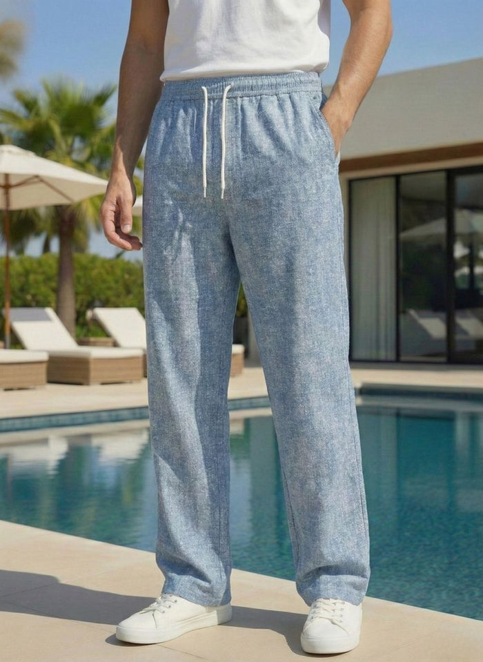 Men’s Sky Blue Premium Lycra Stretch Leisure Trousers